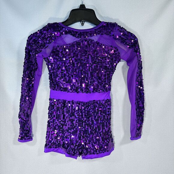 Weissman Other - Weissman Child IC (7/8) Purple Sequin Biketard 14172 Dance Costume Recital Shine